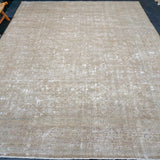 9’9 x 12’10 Classic Vintage Rug Muted Camel Brown & Gray SB '4689