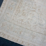 7’2 x 10’7 Vintage Oushak Rug Beige, Aqua Blue & Sage Green '4517
