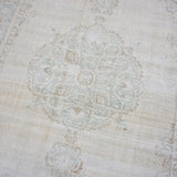 7’2 x 10’7 Vintage Oushak Rug Beige, Aqua Blue & Sage Green '4517