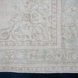 7’2 x 10’7 Vintage Oushak Rug Beige, Aqua Blue & Sage Green '4517