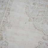 7’2 x 10’7 Vintage Oushak Rug Beige, Aqua Blue & Sage Green '4517