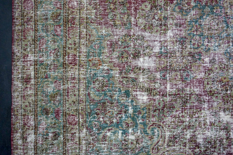 10’4 x 13’4 Classic Vintage Rug Violet, Turquoise & Gray