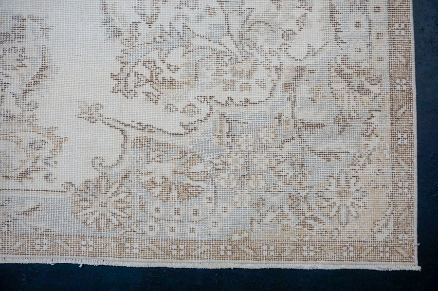 6’3 x 10’4 Vintage Oushak Rug Muted Beige, Gray + Camel SB