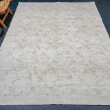 6’9 x 10’1 Vintage Oushak Rug Muted Beige & Brown SB '4406