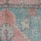 2’9 x 9’5 Vintage Turkish Oushak Runner Muted Pink, Blue and Gray