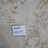 6’9 x 10’1 Vintage Oushak Rug Muted Beige & Brown SB '4406