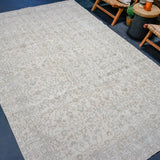 6’8 x 10’6 Vintage Oushak Rug Beige, Brown + Gray '4404