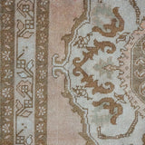 4’7 x 8’ Oushak Rug Muted Copper, Greige and Mocha Vintage Turkish Carpet