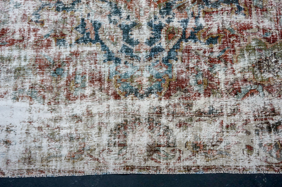 10’ x 13’ Classic Vintage Rug Muted Blue, Wine & Green SB