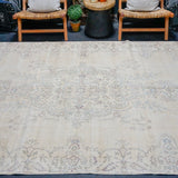 6’8 x 10’2 Vintage Oushak Rug Muted Beige, Powder Blue & Violet '4249