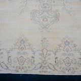 6’8 x 10’2 Vintage Oushak Rug Muted Beige, Powder Blue & Violet '4249