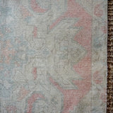 4’2 x 7’2 Turkish Oushak Rug Muted Pink, Beige and Blue Vintage Carpet