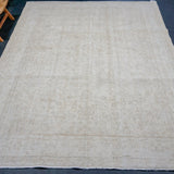 7’4 x 10’ Vintage Oushak Rug Muted Beige + Sage SB '4267