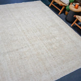7’4 x 10’ Vintage Oushak Rug Muted Beige + Sage SB '4267