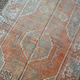 3’8 x 5’9 Turkish Oushak Rug Muted Copper, Green + Cream Antique Carpet