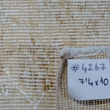 7’4 x 10’ Vintage Oushak Rug Muted Beige + Sage SB '4267