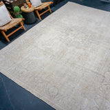 8’6 x 12’8 Vintage Oushak Rug Muted Beige & Purple Gray SB '4409