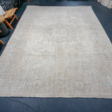 8’6 x 12’8 Vintage Oushak Rug Muted Beige & Purple Gray SB '4409