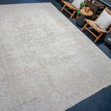 8’6 x 12’8 Vintage Oushak Rug Muted Beige & Purple Gray SB '4409