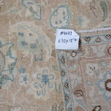8’10 x 12’7 Classic Vintage Carpet Cappuccino Beige, Ivory & Sea Green-Blue