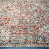 9’8 x 12’9 Classic Vintage Carpet Wine, Blue & Green SB '4668