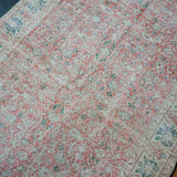 4’8 x 8’  Vintage Turkish Oushak Rug Red, Cream, Blue and Green SB
