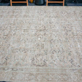 9’1 x 11’8 Classic Vintage Carpet Greige & Sea Foam '4712