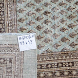 9’3 x 13’ Classic Vintage Carpet Sage + Sea Green, Brown & Beige SB