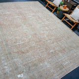 9’6 x 13’1 Classic Vintage Carpet Gray, Camel, Wine + Denim Blue SB '4711