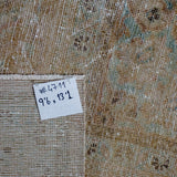 9’6 x 13’1 Classic Vintage Carpet Gray, Camel, Wine + Denim Blue SB '4711