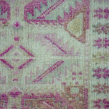 2’11 x 8’ Turkish Herki Runner Muted Pink and Beige Handmade