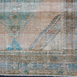 4’3 x 7’ Classic Vintage Carpet Blush Beige, Turquoise Blue + Brown SB