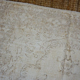 6’8 x 9’11 Vintage Oushak Rug Sand Beige + Muted Brown Carpet