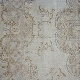 6’8 x 9’11 Vintage Oushak Rug Sand Beige + Muted Brown Carpet