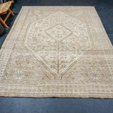 7’ x 9’10 Classic Antique Rug Muted Beige + Brown '4281