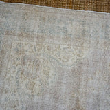 7’4x 10’6 Vintage Oushak Rug Muted Silver-Mauve + Sea Foam Blue Carpet