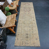 2’5 x 9’7 Classic Antique Runner Dark Camel, Taupe + Wine '4656