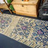 2’9 x 12’ Vintage Herki Runner Dark Navy Blue & Olive Green '2526