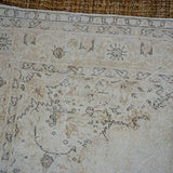 6’9 x 10’10 Vintage Oushak Rug Muted  Camel + Beige & Espresso Carpet '3619