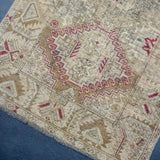 2’5 x 9’7 Classic Antique Runner Dark Camel, Taupe + Wine '4656