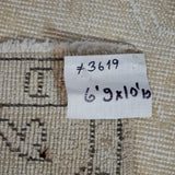 6’9 x 10’10 Vintage Oushak Rug Muted  Camel + Beige & Espresso Carpet '3619
