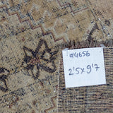 2’5 x 9’7 Classic Antique Runner Dark Camel, Taupe + Wine '4656