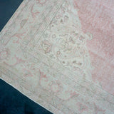 6’10 x 10’2 Vintage Oushak Rug Muted Pink, Gray and Cream
