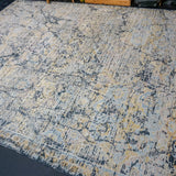 9 x 12 Vintage Safiveh Design Silk Carpet Dark Blue, Powder Blue, Brass and Mauve K0031
