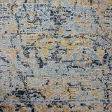 9 x 12 Vintage Safiveh Design Silk Carpet Dark Blue, Powder Blue, Brass and Mauve K0031