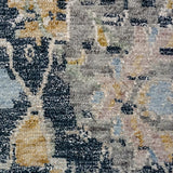 9 x 12 Vintage Safiveh Design Silk Carpet Dark Blue, Powder Blue, Brass and Mauve K0031