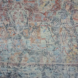 9 x 12 Vintage Safiveh Design Silk Carpet Blue, Yellow, Silver, Mauve
