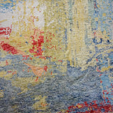 Hold for SKD*9 x 11’5 Abstract Design Silk Carpet Blue, Yellow, Red, Purple