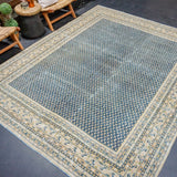 8’ x 10’1 Classic Vintage Carpet Muted Midnight Blue, Beige & Camel SB '4715