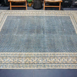 8’ x 10’1 Classic Vintage Carpet Muted Midnight Blue, Beige & Camel SB '4715